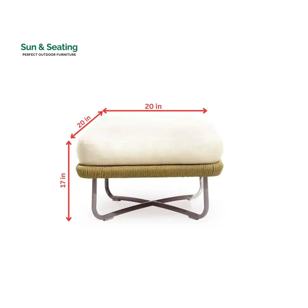 Elix Outdoor Sofa Set 2 Seater 2 Single seater and 1 Center Table with ottoman (Tan) Braided & Rope Sofa Sets