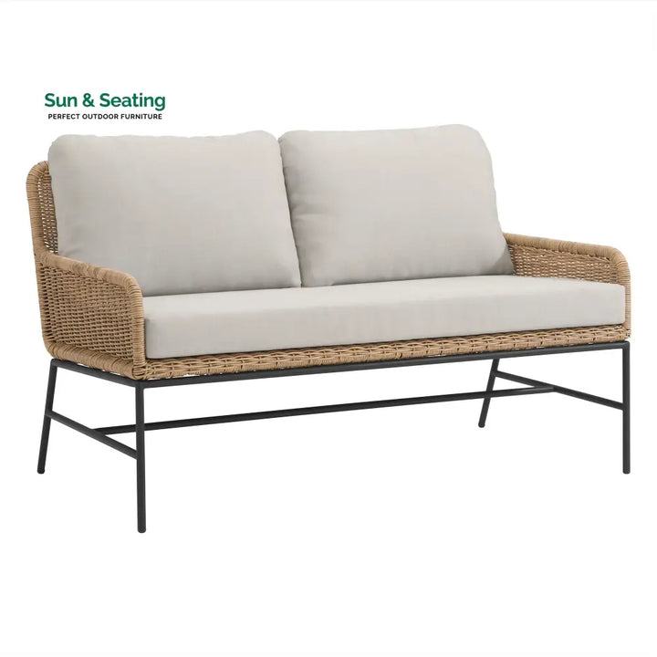 Eloise Outdoor Garden Balcony Sofa Set 2 Seater 2 Single seater and 1 Center Table Set (Tan) Sofa Sets