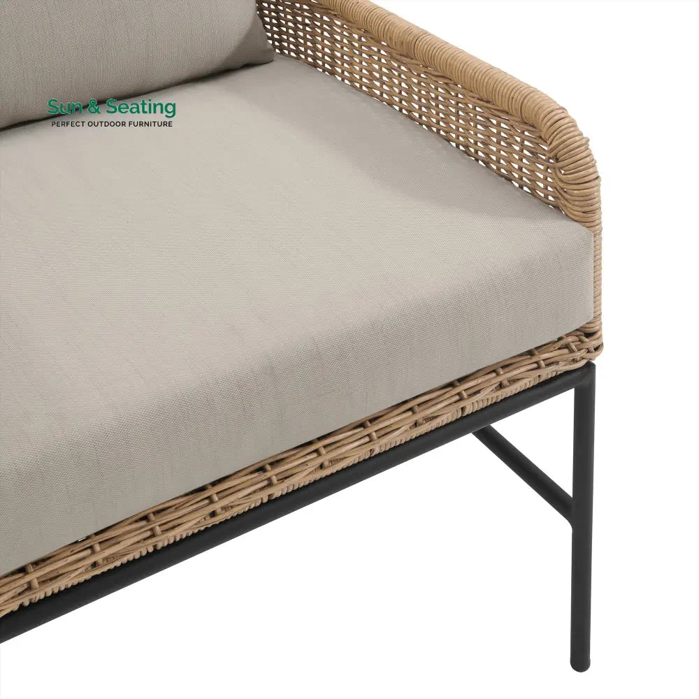 Eloise Outdoor Garden Balcony Sofa Set 2 Seater 2 Single seater and 1 Center Table Set (Tan) Sofa Sets