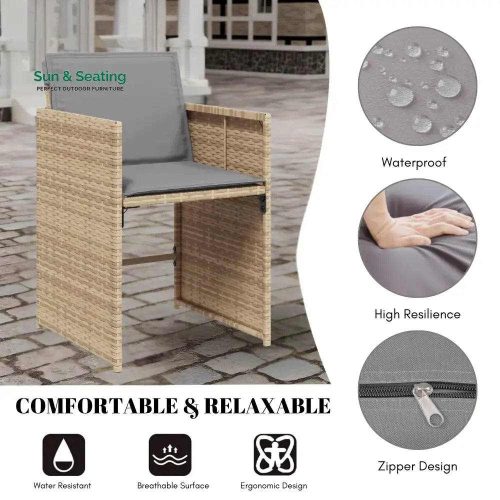 Elowen 11-Piece Outdoor Rattan Wicker Dinning Set Dining Set