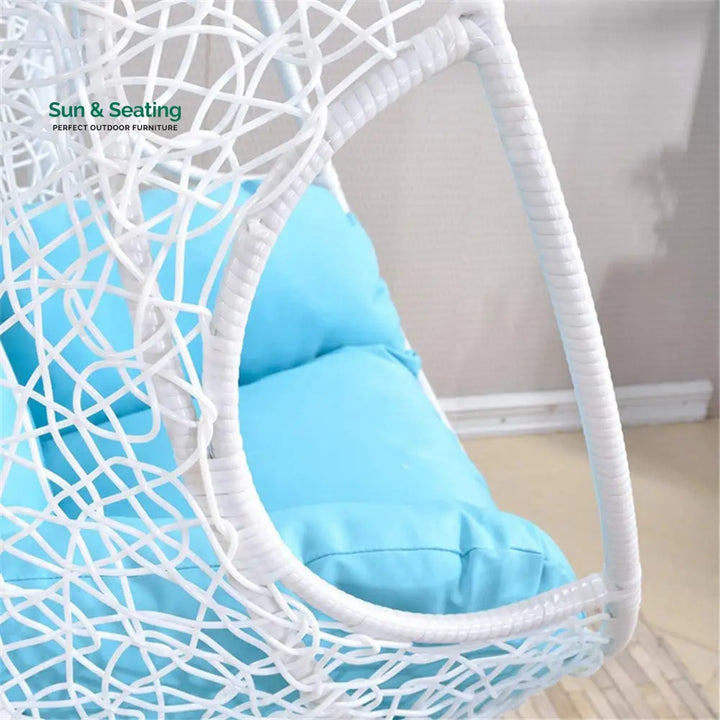 Elpidio Single Seater Hanging Swing With Stand For Balcony Garden Swing (White) Swings