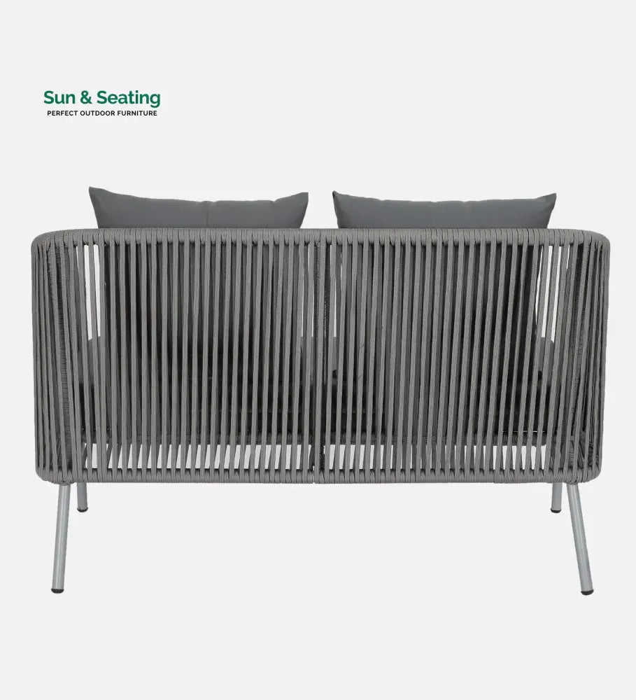 Elsie Outdoor Sofa Set 2 Seater 2 Single seater and 1 Center Table (Grey) Braided & Rope Sofa Sets