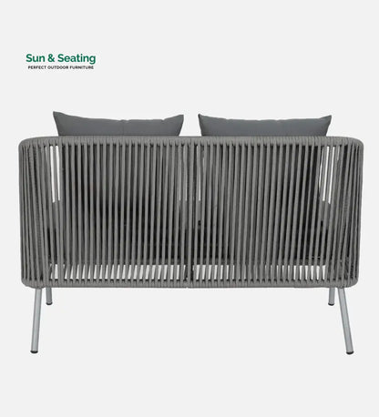 Elsie Outdoor Sofa Set 2 Seater 2 Single seater and 1 Center Table (Grey) Braided & Rope Sofa Sets