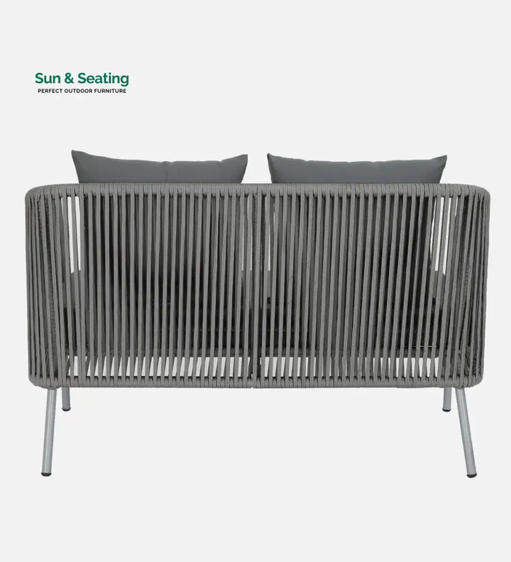 Elsie Outdoor Sofa Set 2 Seater 2 Single seater and 1 Center Table (Grey) Braided &amp; Rope Sofa Sets