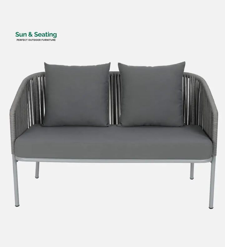Elsie Outdoor Sofa Set 2 Seater 2 Single seater and 1 Center Table (Grey) Braided &amp; Rope Sofa Sets