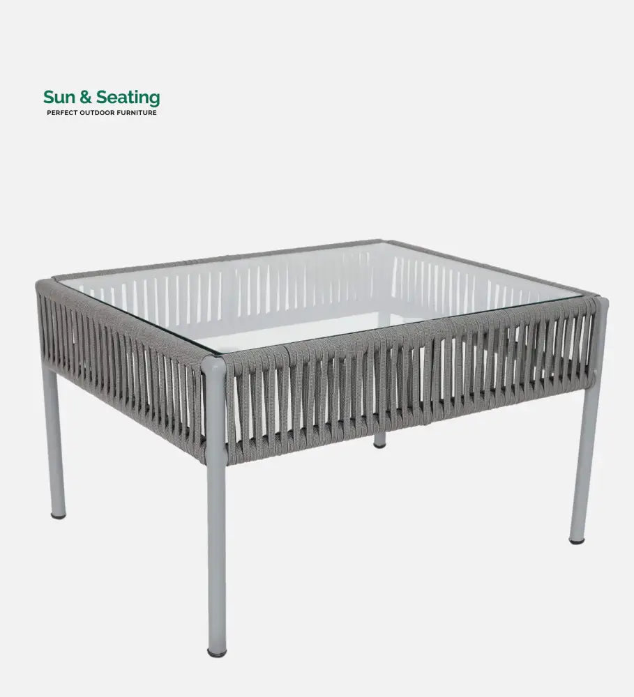 Elsie Outdoor Sofa Set 2 Seater 2 Single seater and 1 Center Table (Grey) Braided & Rope Sofa Sets