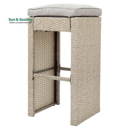 Elvan Outdoor Bar Sets 4 Stool and 1 Table Patio Bar Set (Cream) Bar Sets