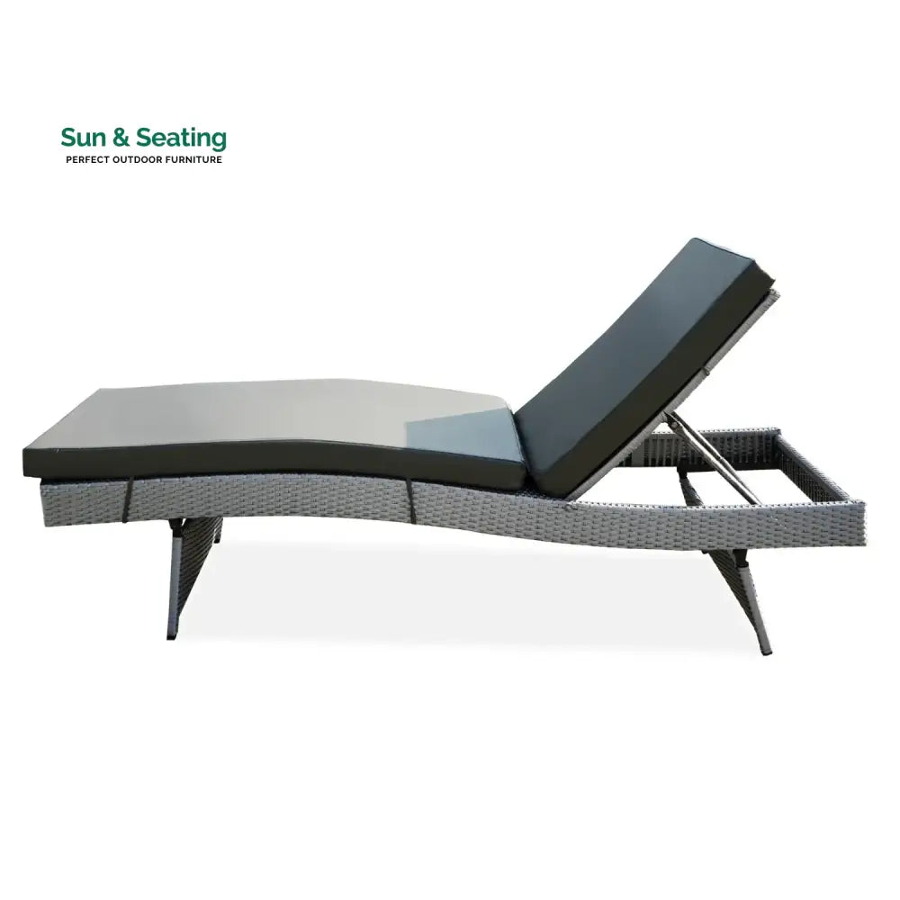 Emaan Outdoor All-Weather Wicker Lounger with Cushions Lounger Set