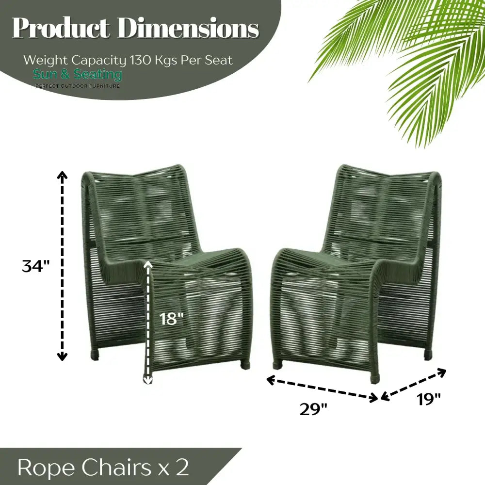Emerson 2-Piece Outdoor Rope Patio Chairs Patio Chairs