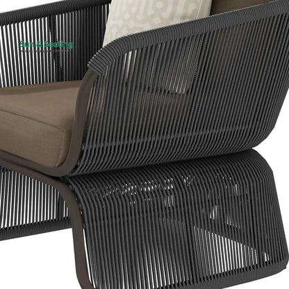 Emidio Outdoor Sofa Set 3 Seater 2 Single seater and 1 Center Table Braided & Rope Sofa Sets