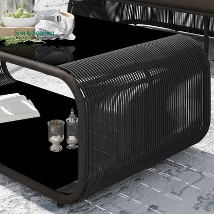 Emidio Outdoor Sofa Set 3 Seater 2 Single seater and 1 Center Table Braided & Rope Sofa Sets