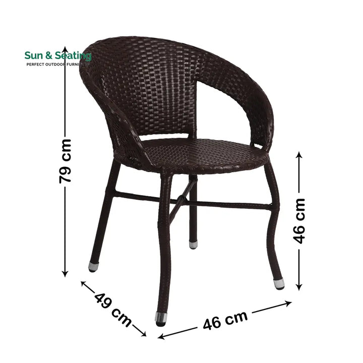 Emperor Outdoor Patio Seating Set 2 Chairs Set (Brown) Coffee Table Sets