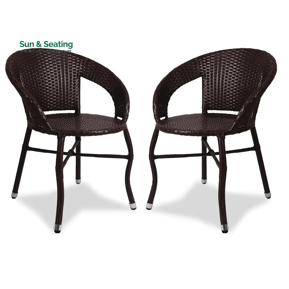 Emperor Outdoor Patio Seating Set 2 Chairs Set (Brown) Coffee Table Sets