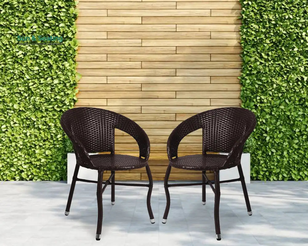 Emperor Outdoor Patio Seating Set 2 Chairs Set (Brown) Coffee Table Sets