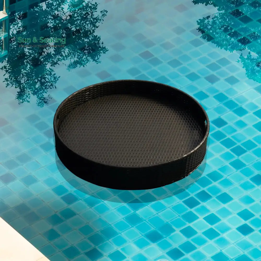 Enciso Luxury Floating Serving Tray For Swimming Pool - Black (Round) Floating Tray