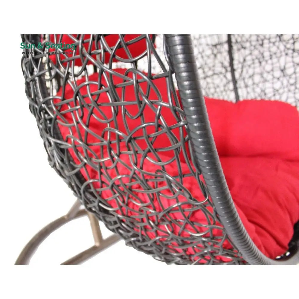 Eneide Single Seater Hanging Swing With Stand For Balcony Garden Swing (Dark Brown) Swings
