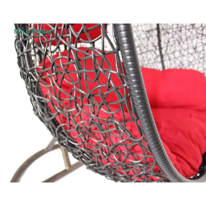 Eneide Single Seater Hanging Swing With Stand For Balcony Garden Swing (Dark Brown) Swings