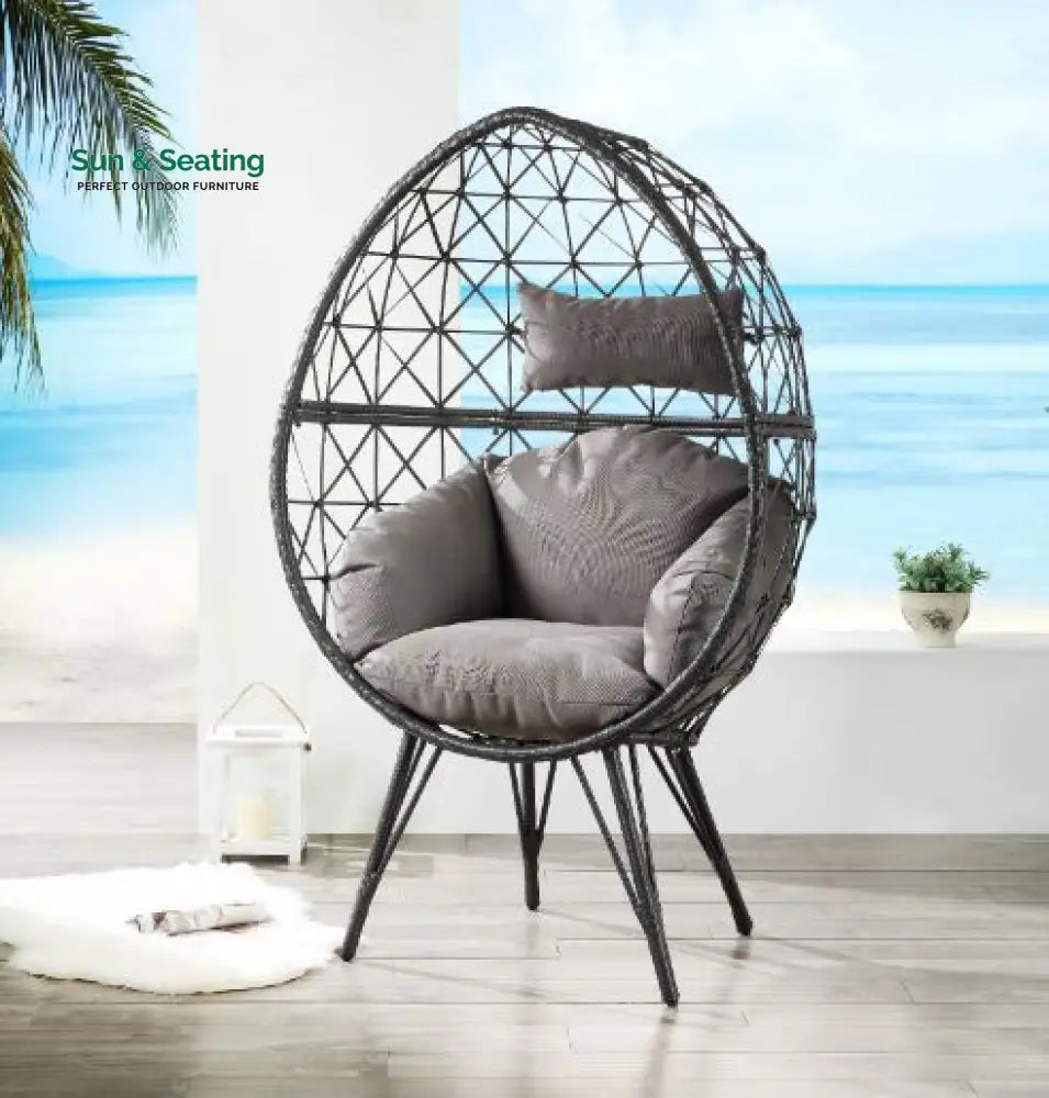 Ennio Single Seater Swing Basket For Balcony & Garden (Black) Swings