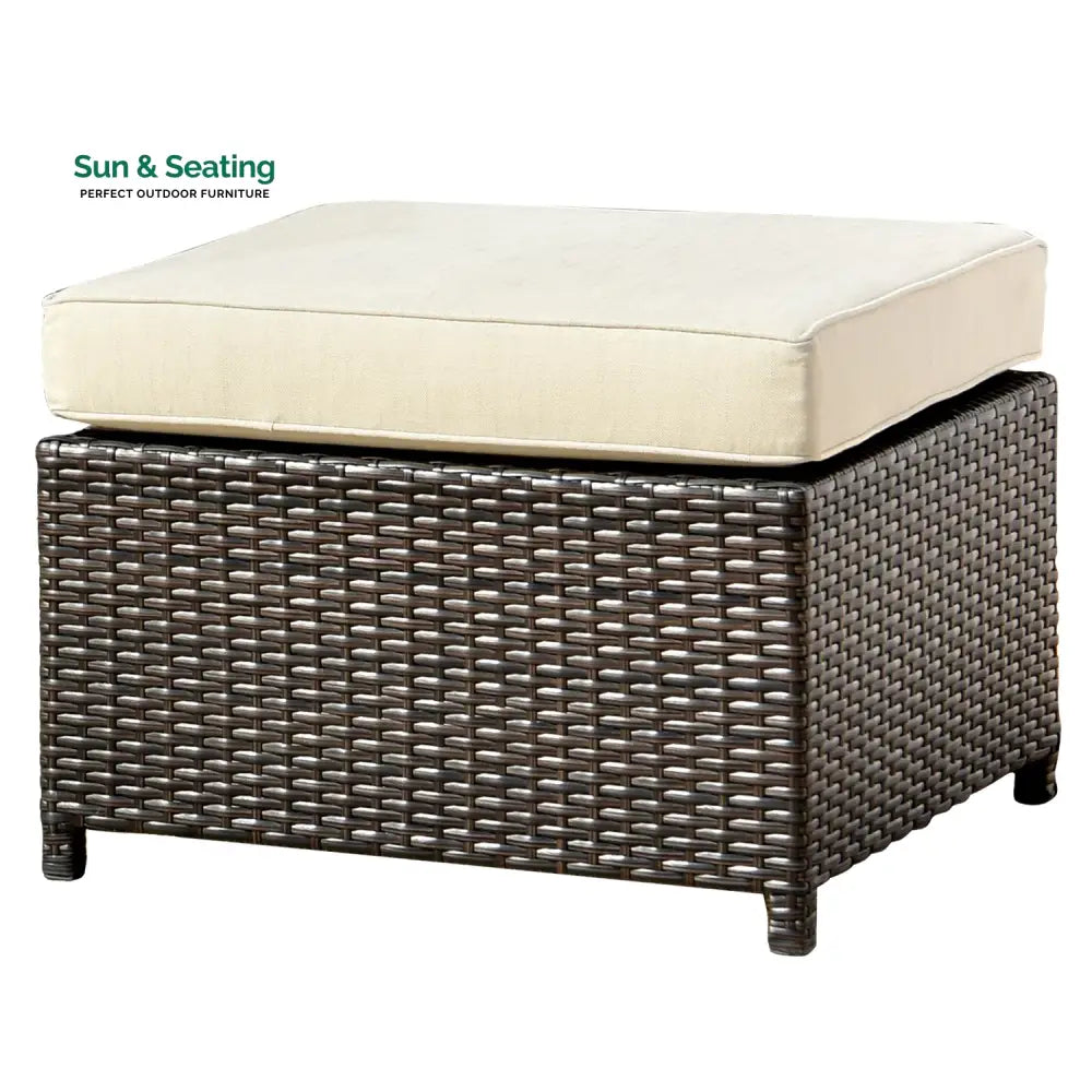 Enorson Outdoor Garden Balcony Sofa Set 2 Three Seater 2 Single Seater With 2 Ottoman and 2 Center Table Set (Brown)