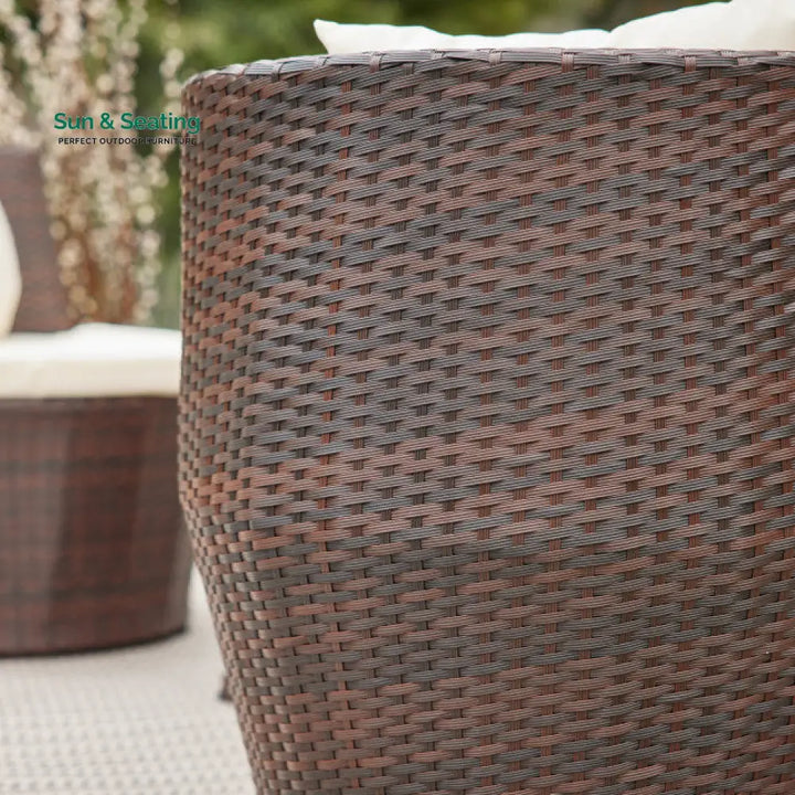 Enzo Outdoor Patio Seating Set 2 Chairs and 1 Table Set (Brown) Coffee Table Sets