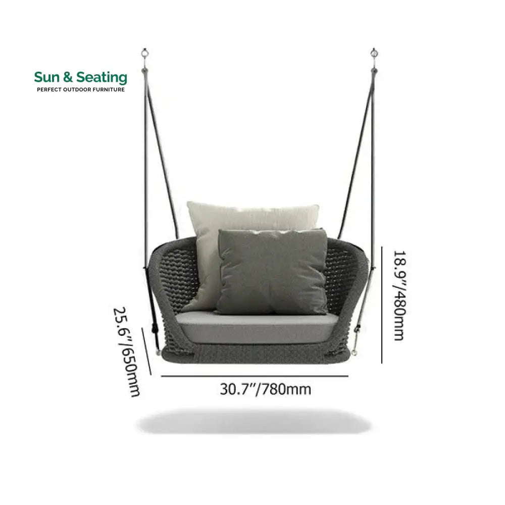 Eon Single Seater Hanging Swing Without Stand For Balcony Garden Swing (Black) Swings