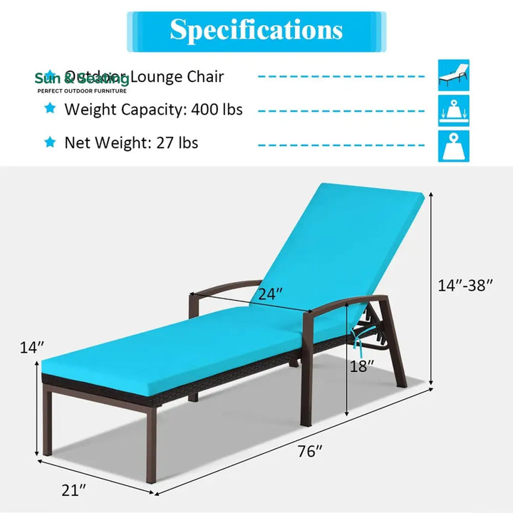 Epic Outdoor Swimming Poolside Lounger (Dark Brown) Loungers