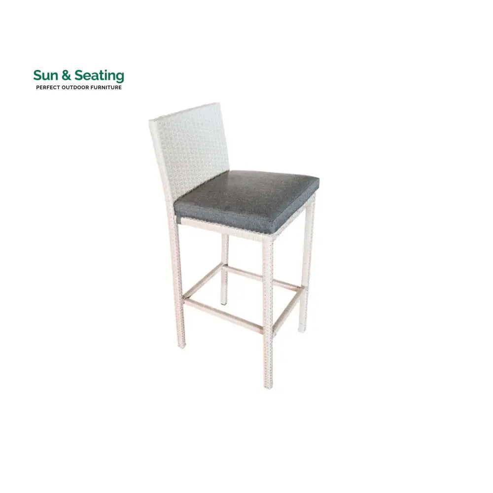 Epifanio Outdoor Patio Bar Set 4 Chairs and 1 Table For Balcony (White) Bar Sets