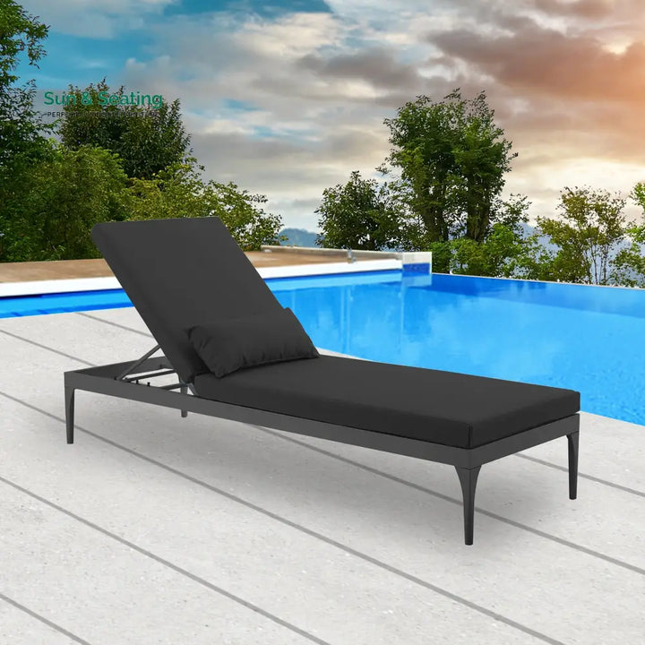 Epifanio Outdoor Swimming Poolside Lounger (Black) Loungers