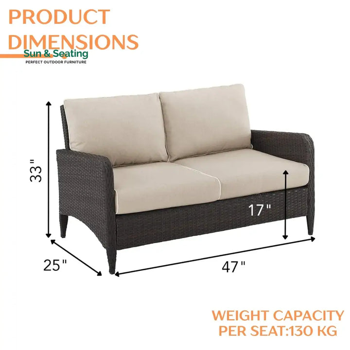 Esmeray Outdoor Wicker Single Seater Loveseat Sofa Sofa Set