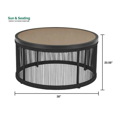 Espira Outdoor Patio Seating Set 4 Chairs and 1 Table Set (Black) Coffee Table Sets