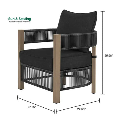 Espira Outdoor Patio Seating Set 4 Chairs and 1 Table Set (Black) Coffee Table Sets