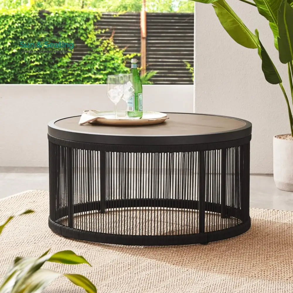 Espira Outdoor Patio Seating Set 4 Chairs and 1 Table Set (Black) Coffee Table Sets