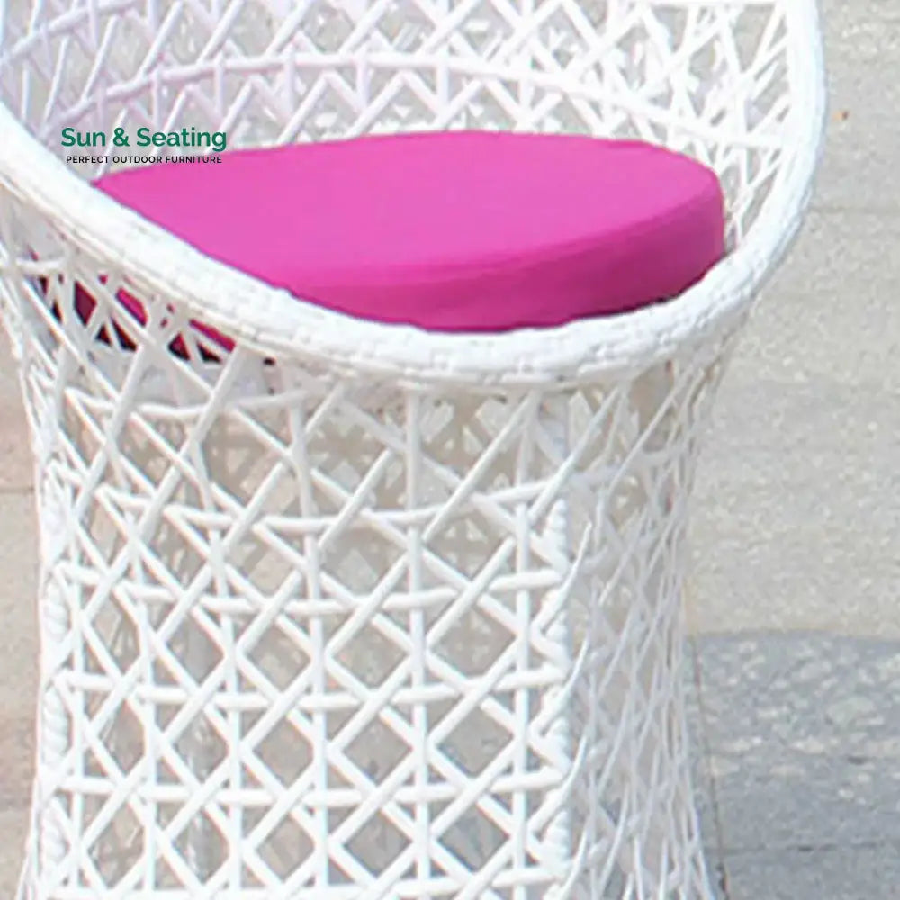 Espiridión Outdoor Patio Seating Set 2 Chairs and 1 Table Set (White) Coffee Table Sets