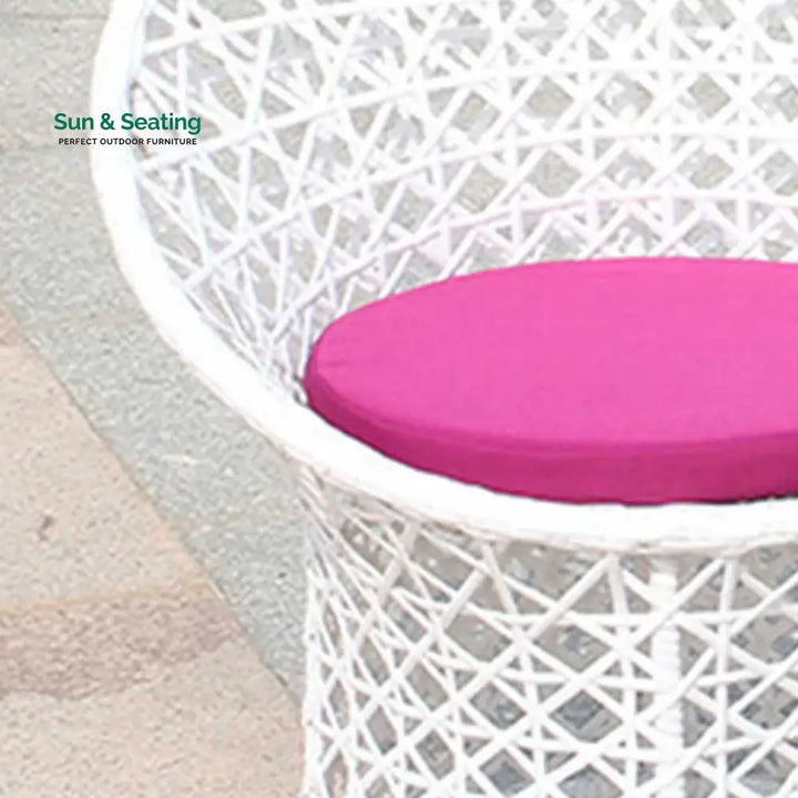 Espiridión Outdoor Patio Seating Set 2 Chairs and 1 Table Set (White) Coffee Table Sets