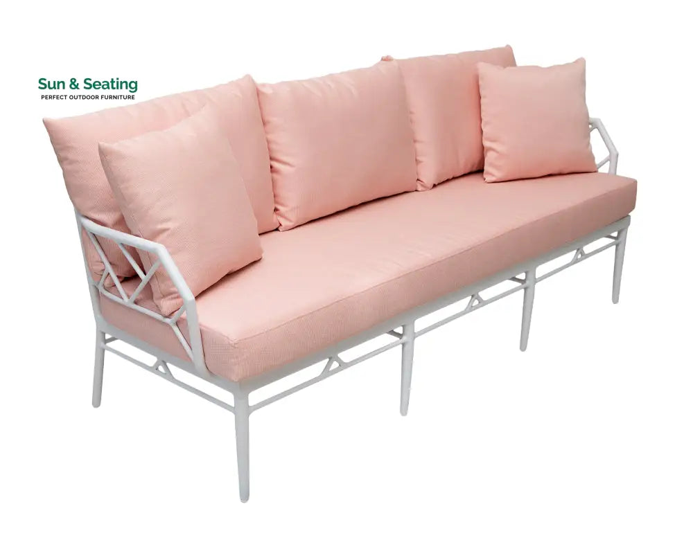 Ettore Outdoor Sofa Set 3 Seater 2 Single Seater,and 1 Center Table (White) Sofa Sets