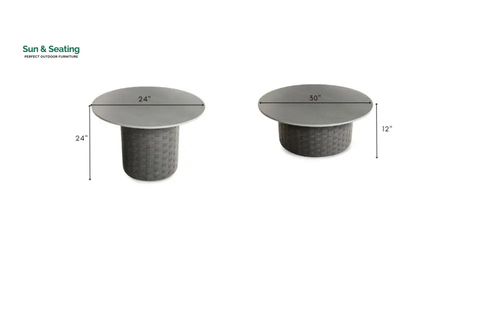 Eustacia Outdoor Sofa Set 2 Seater 2 Single Seater 1 Ottoman 1 Center Table + 1 side table Set (Grey) Braided & Rope