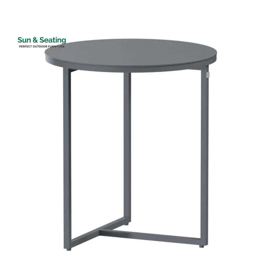 Evana Outdoor Swimming Poolside Lounger With 1 Side Table (Grey) Braided & Rope Loungers