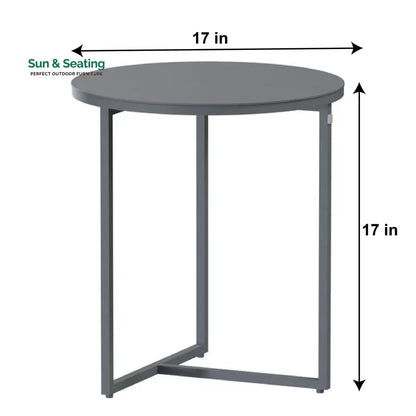 Evana Outdoor Swimming Poolside Lounger With 1 Side Table (Grey) Braided & Rope Loungers