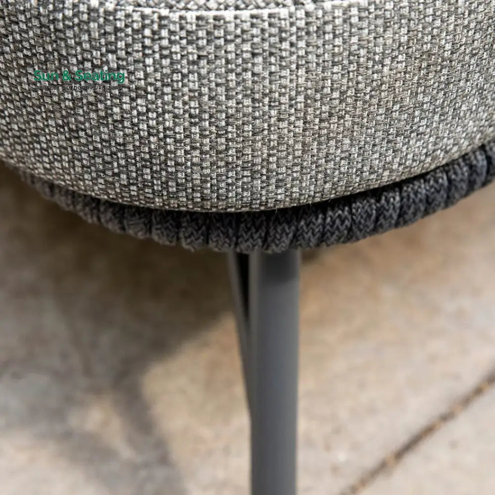 Evana Outdoor Swimming Poolside Lounger With 1 Side Table (Grey) Braided & Rope Loungers