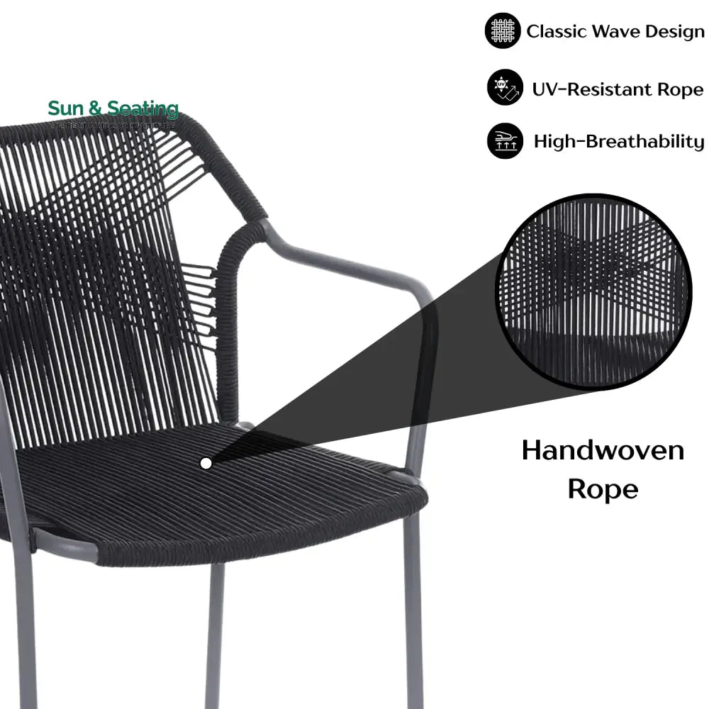 Evelina 3-Piece Outdoor Grey Rope Patio Set Patio Set