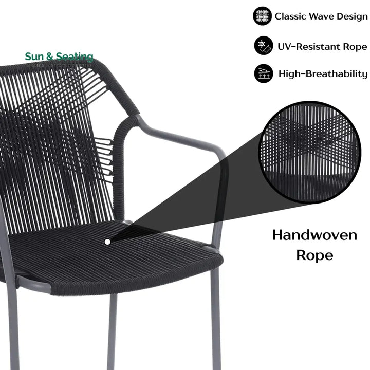 Evelina 3-Piece Outdoor Grey Rope Patio Set Patio Set