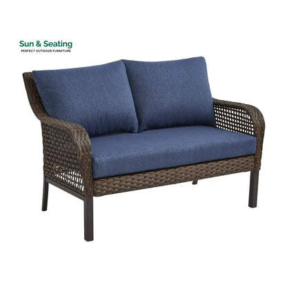 Eveline Outdoor Sofa Set 2 Seater 2 Single seater and 1 Center Table (Brown) Sofa Sets