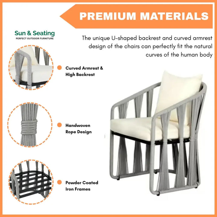 Everleigh Outdoor Rope 3-Piece Patio Set Patio Set