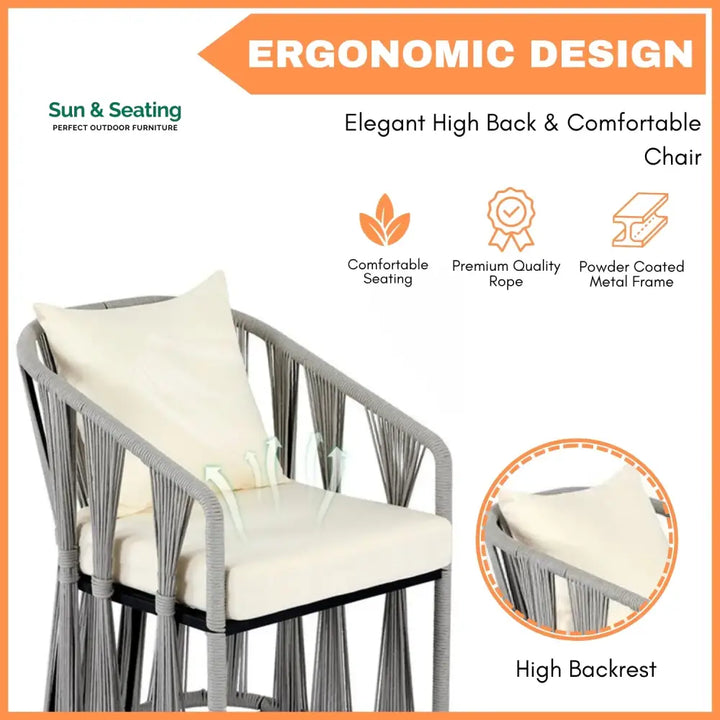 Everleigh Outdoor Rope 3-Piece Patio Set Patio Set
