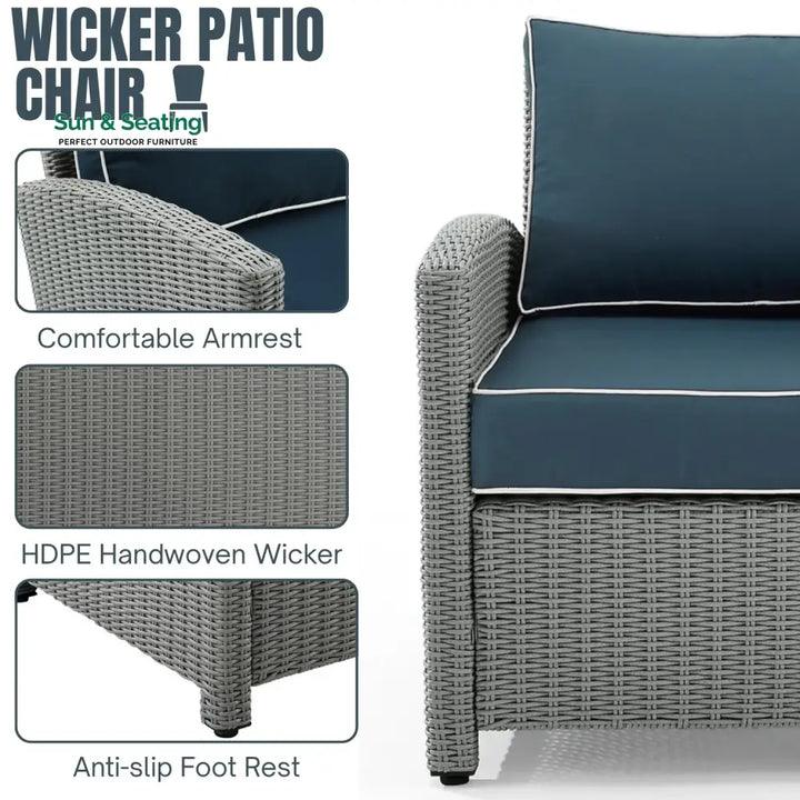 Everly L-Shape Outdoor Wicker Sofa Set Sofa Set