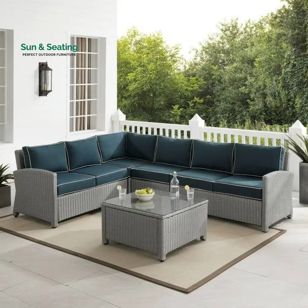 Everly L-Shape Outdoor Wicker Sofa Set Sofa Set