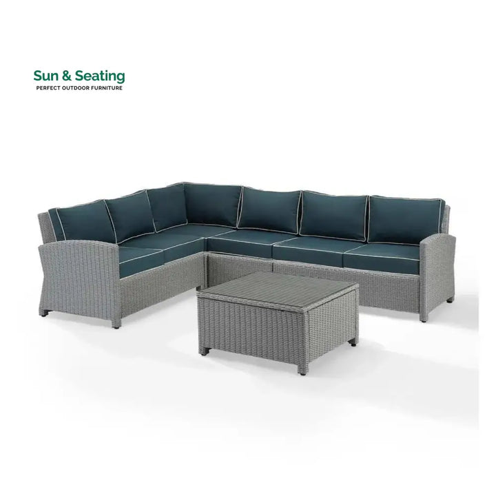 Everly L-Shape Outdoor Wicker Sofa Set Sofa Set