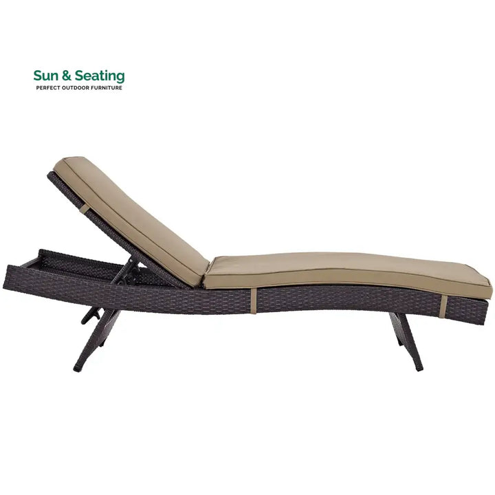 Evita Outdoor Swimming Poolside Lounger Set of 2 (Brown) Loungers