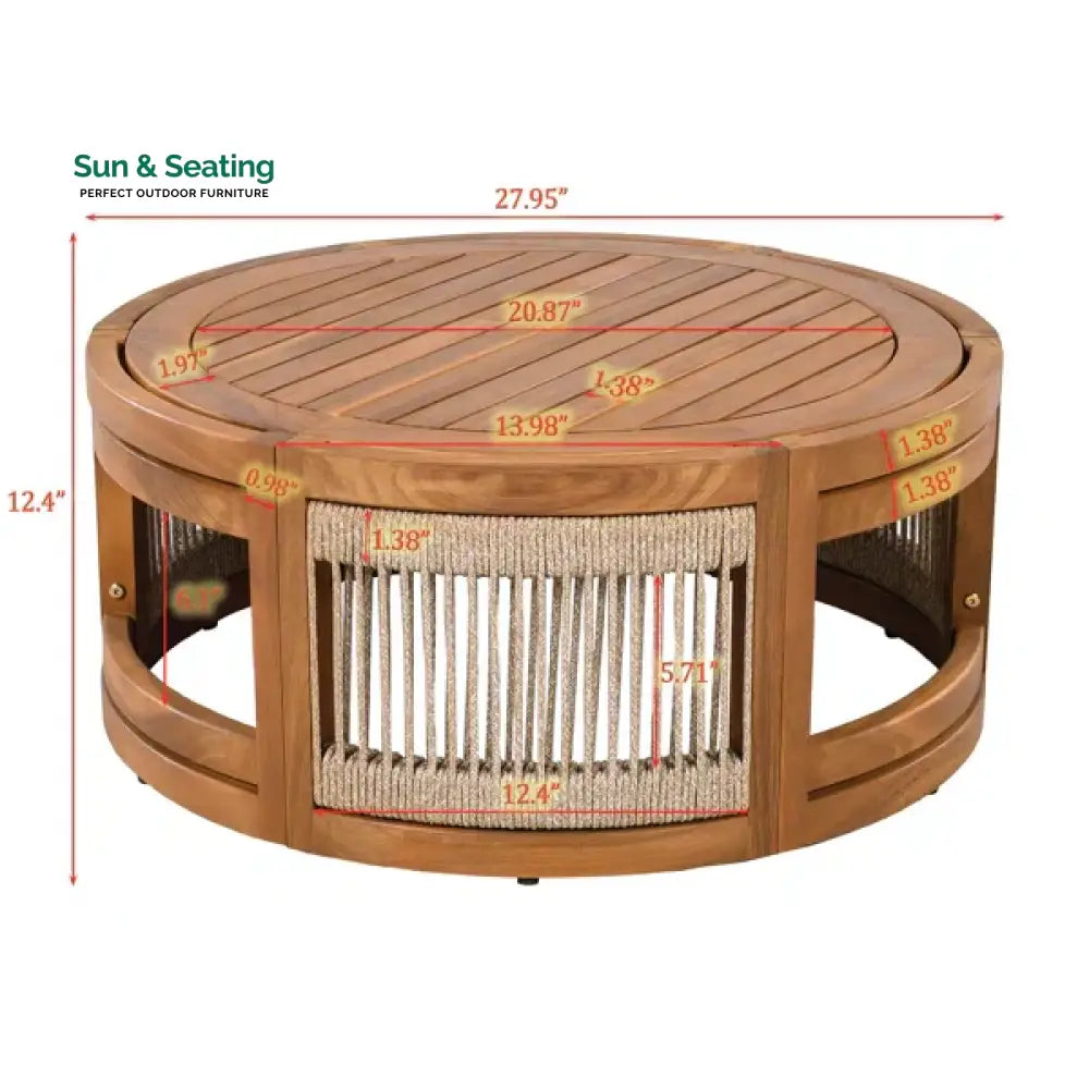 Exano Outdoor Sofa Set 2 Seater 2 Single seater and 1 Center Table Braided & Rope Sofa Sets