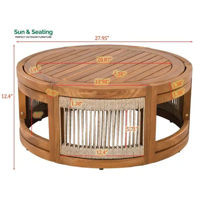 Exano Outdoor Sofa Set 2 Seater 2 Single seater and 1 Center Table Braided & Rope Sofa Sets